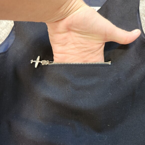 Floriane navy blue airplane shift tank dress size 4 girls - Picture 5 of 8